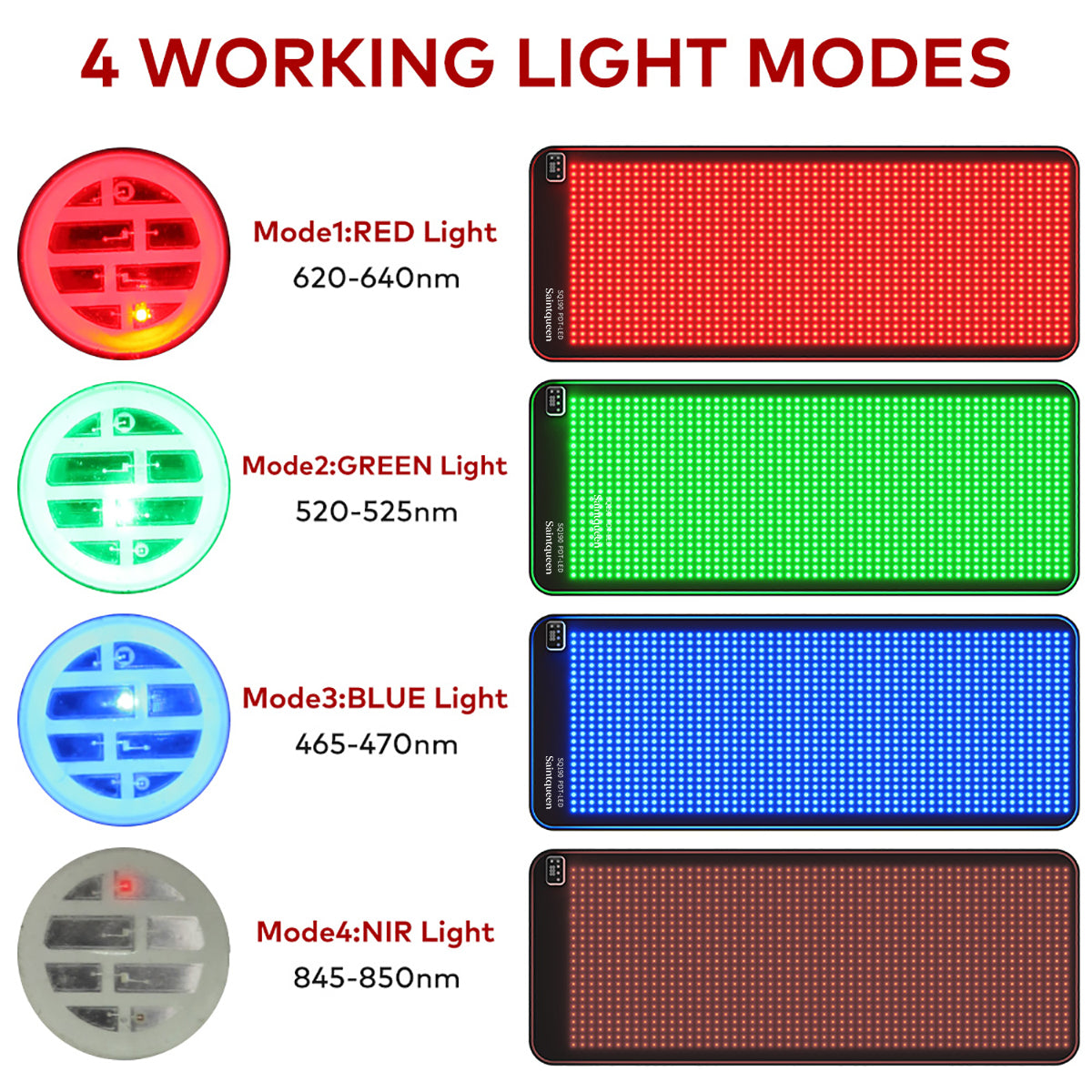 SQ190 フレキシブルLED光美容パッド｜1,344 LED、4波長