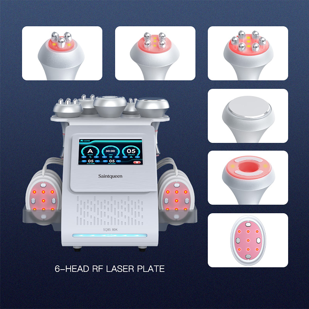 SQ85B Pro 6-in-1 80Kキャビテーション｜RF、吸引、レーザー、EMSパッド サブ画像