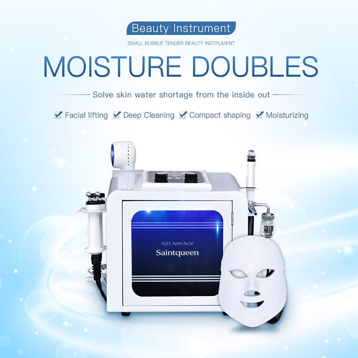 SQ15 Aqua Plus 8-in-1ハイドロフェイシャル機器